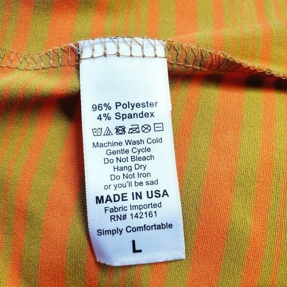 LuLaRoe Lynnae Shirt Top Tunic Mustard Gold Orange Striped L Large - Picture 4 of 8